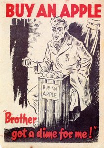 Propaganda. Kauf einen Apfel. Bruder, hast du einen Groschen für mich! 1940 von Unknown