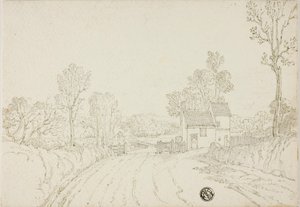 Straße am Haus in der Landschaft