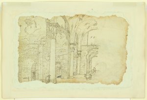 Ruinen der Thermen des Diokletian (recto); Eine andere Ansicht desselben Themas (verso)