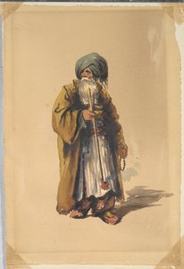 Russischer oder türkischer Mann, der eine Pfeife raucht von Unknown