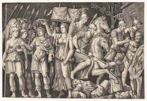 Speculum Romanae Magnificentiae: Trajan zwischen der Stadt des Sieges und Rom (Der Kaiser Trajan) von Unknown