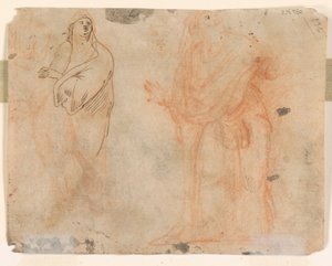Studien von fallenden Figuren (recto); Studien von Figuren in drapierten Kleidern (verso) von Unknown