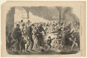 Die hungernden Menschen von New Orleans werden von den US-Militärbehörden versorgt, aus Harper von Unknown