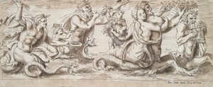 Tritonen, Nereiden und andere Figuren von Unknown