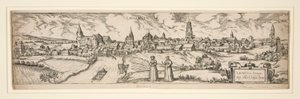 Ohne Titel (Schloss Lienhart, etc. Stadtansicht von LAUGIGEN) von Unknown
