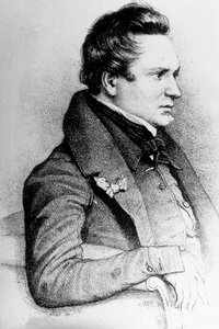 Victor Hugo (1802-1885) französischer Schriftsteller, hier im Jahr 1832, Gravur von Georges Frey nach Leon Noel von Unknown