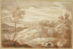 Waldlandschaft mit Figuren von Unknown