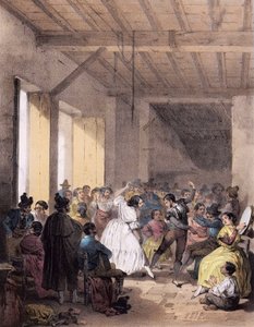 Böhmischer Ball im 19. Jahrhundert - Tanz der Zigeuner im 19. Jahrhundert von Unknown artist