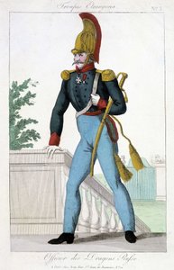 Illustration des 19. Jahrhunderts, die einen Offizier der russischen Drachen darstellt von Unknown artist