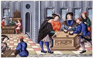 Ein Spielhaus in der Renaissance basierend auf einer Miniatur über Vélin von Unknown artist