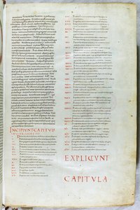 Eine Seite aus der Bibel des 11. Jahrhunderts mit dem Incipit-Kapitel des Buches Genesis