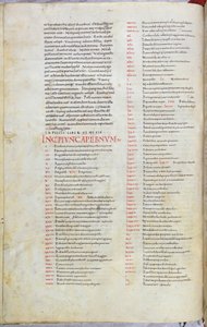 Eine Seite aus der Bibel des 11. Jahrhunderts mit dem Incipit-Kapitel des Buches Numeri