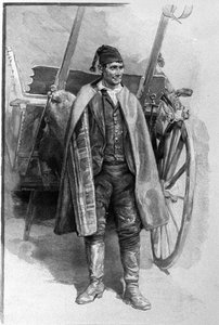 Ein Bauer aus der Umgebung der Stadt Carini in Sizilien. Gravur des 19. Jahrhunderts von Unknown artist