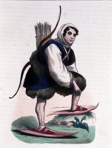 Ein Skijäger aus dem Samojedenstamm mongolischen Ursprungs. von Unknown artist