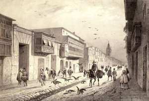 Eine Straße in Valladolid in Lima, Peru.