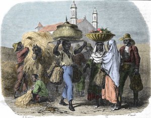 Ein reisender Brothändler in Kuba, Gravur von 1870 von Unknown artist