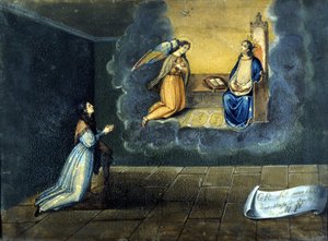 Eine junge Frau betet. Ex Voto aus dem Heiligtum der Madonna delle Grazie in Monza. 1833 von Unknown artist