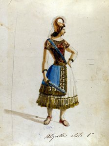 Abigaille-Kostüm in der Oper von Giuseppe Verdi (1813 - 1901), „Nabucco“ zuerst genannt „Nabucodonosor“ Museum der Scala von Unknown artist