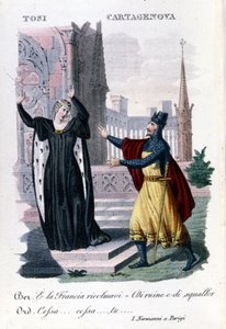 Adelaide Tosi und Orazio Cartagenova in „I Normanni a Parigi“ von Saverio Mercadante. Italienischer Komponist (1795 - 1870) von Unknown artist