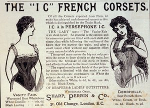 Werbung für französische Korsetts. 1888