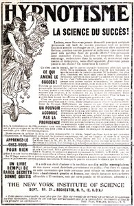 Werbung für ein Buch über Hypnose - in „Le Petit Journal“ von Unknown artist