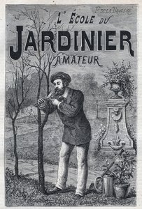 Werbung für das Buch: „Die Schule des Amateurgärtners“ von F. de la Brugere von Unknown artist