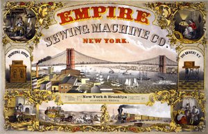 Werbung für die Nähmaschine „Empire Sewing Machine, New York“, ca. 1870.