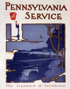 Werbeplakat für Pennsylvania Service Züge, späte 19. Jahrhundert von Unknown artist