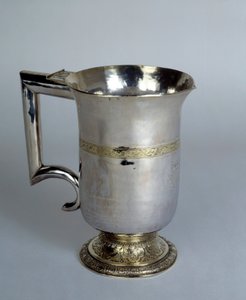 Aiguiere mit geradem Griff aus Silber und Gold. 17. Jahrhundert Paris, dekorative Künste von Unknown artist