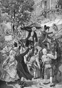 Aix-en-Provence, Bouches-du-Rhône (13) (1789): Honoré Gabriel Riqueti, Graf von Mirabeau (1749-1791) während seiner Wahl zum Abgeordneten der Generalversammlung durch den Dritten Stand von Aix-en-Provence. Es ist geschrieben...