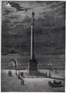 Alexander-Säule in St. Petersburg, Russland - Die Alexander-Säule in Sankt Petersburg - Gravur von 1870 von Unknown artist