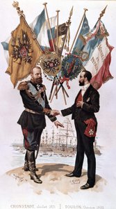 Alexander III. bei der Unterzeichnung des französisch-russischen Handelsabkommens (Kronstadt 1891 - Toulon 1893), Bianchetti-Sammlung von Unknown artist