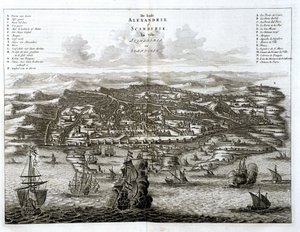 Ansicht von Alexandria vom Meer aus - Gravur von Dapper von Unknown artist