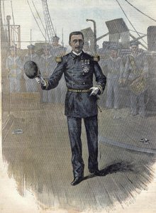 Alfred Albert Gervais (1837 - 1921), französischer Admiral, Chef des Marinepersonals 1892. Gravur von 1892 von Unknown artist