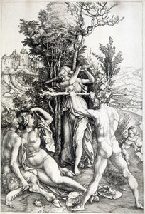 Allegorische Figur der Eifersucht - Gravur 16. Jahrhundert von Unknown artist