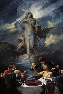 Allegorie des Heiligabend- und Silvesteressens. 1889 von Unknown artist