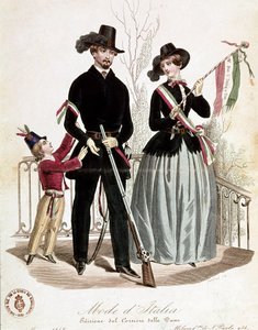 Eine elegante patriotische Familie zur Zeit des Risorgimento von Unknown artist