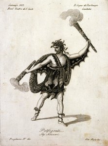 Andrea Nozzari (1775-1832) in der Rolle des Polifegonte in „Il sogno di Partenope“ von Giovanni Simone Mayr (Johann Simon Mayr) (1763-1845) - Neapel, Teatro San Carlo von Unknown artist