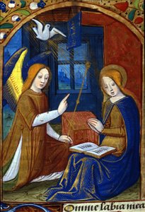 Verkündigung. Manuskript aus dem 15. Jahrhundert. Biblioteca Nazionale Braidense, Mailand. von Unknown artist