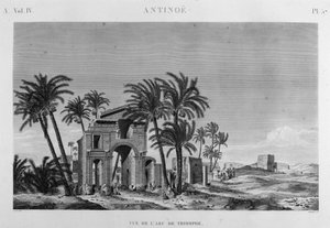 Antinoë: Ansicht des Triumphbogens in „Beschreibung von Ägypten“, Kaiserliche Ausgaben von Unknown artist