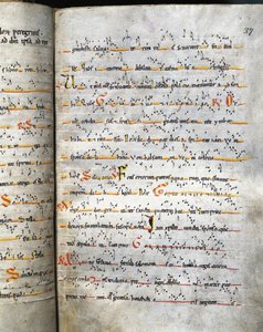 Antiphonar-Seite aus dem 12. Jahrhundert. Barcelona, Monistrol de Montserrat. Kloster Montserrat von Unknown artist