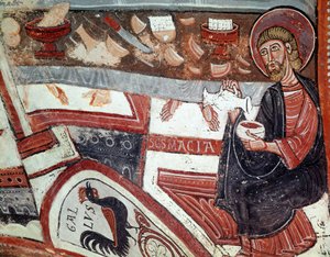 Apostel, der Wein serviert (Detail) von Unknown artist