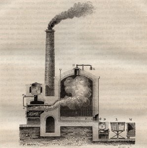 Apparat von Michel de Marseille zur Destillation von Rohschwefel - Gravur in 