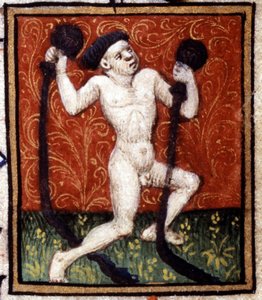 Wassermann. Miniatur eines Horoskops. Manuskript aus dem 15. Jahrhundert. Bibl. Trivulziana, Mailand