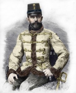 Erzherzog Rudolf von Habsburg (1858-1889), Kronprinz von Österreich. Gravur von 1889