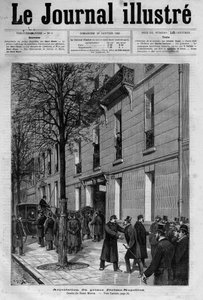 Verhaftung von Jérôme Bonaparte, genannt Plon-Plon (1822-1891) (Napoleon-Jérôme Bonaparte oder Prinz Jérôme Napoleon), Sohn von Jérôme Bonaparte (1784-1860) - Titelblatt von „Le journal illustré“ von 1883