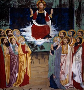 Himmelfahrt, Leben Christi (15. Jahrhundert), Fresken, Kapelle des Heiligen Sebastian, Villard-de-Lans, Rhone-Alpes, Frankreich von Unknown artist