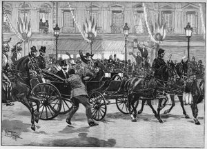 Ermordung des Präsidenten der Republik Sadi Carnot (1837-1894) durch den Anarchisten Caserio am 24. Juni 1894 von Unknown artist