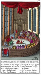 Versammlung des Konzils von Trient (1545 - 1563), Gravur 1706