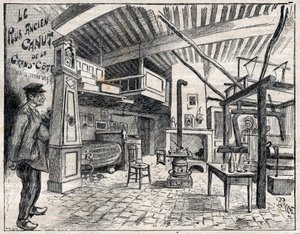 Atelier de Canut in Lyon - der älteste Canut der Grand Côte seit 1814 - Gravur in „Le Progrès illustré“ von 1895 von Unknown artist